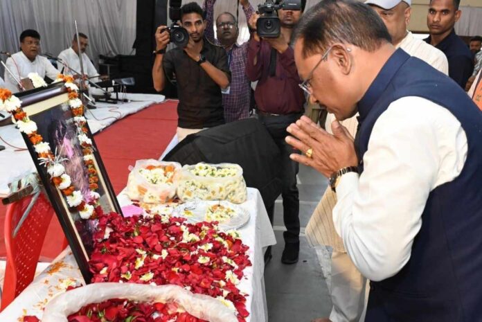 CM Sai Attended condolence meet of Rajesh Awasthi