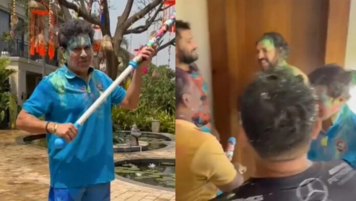 Sachin Played Holi at Raipur