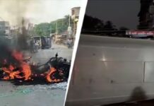 भांगर में वक्फ कानून के विरोध पर बवाल: ISF कार्यकर्ताओं की पुलिस से झड़प, वैन को लगाई आग Clash at Bengal