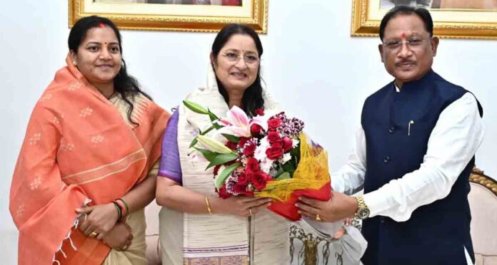 cm sai met union minister annapurna devi now :