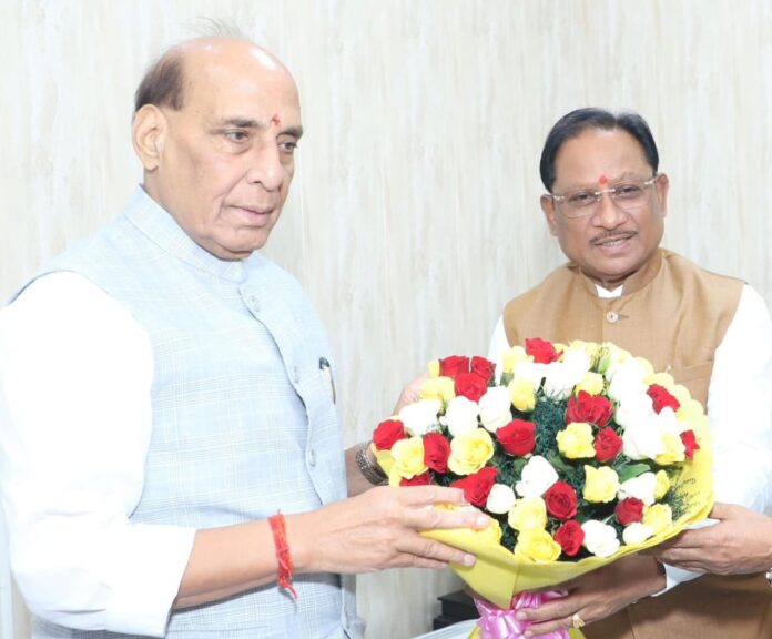 CM Sai met Defence Minister Rajnath singh