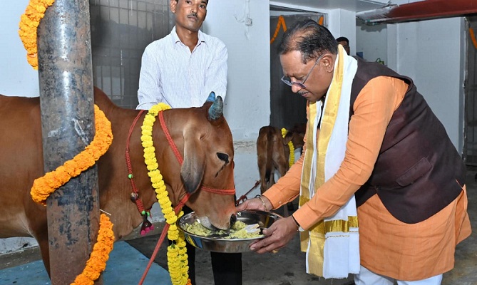 Gau Pujan on Govardhan Pooja Gau Pujan on Govardhan Pooja