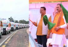 प्रदेश की लाइफलाइन हुई सशक्त : मुख्यमंत्री साय ने 370 नई एम्बुलेंस को दिखाई हरी झंडी State's lifeline