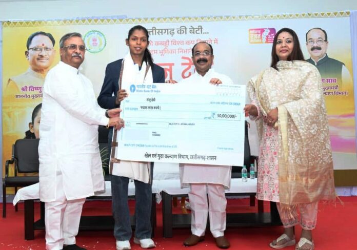 Incentive amount of Rs 50 lakh to Player Sanju Devi