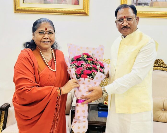 CM Sai met Sadhvi Niranajn Jyoti
