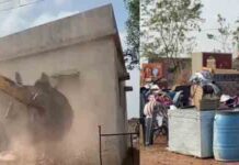 रायपुर के नकटी गांव में बेदखली अभियान, वार्ड 16 और 17 के 80 घर में चला बुलडोजर raipur ke nakti gaon
