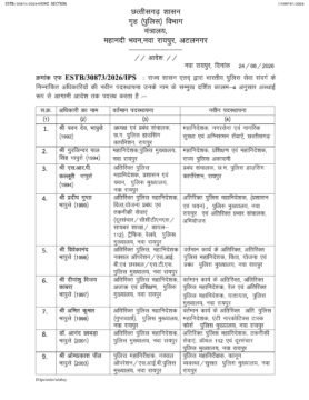 31 IPS afsaron ka transfar : 31 IPS अफसरों का ट्रांसफर; छत्तीसगढ़ पुलिस महकमे में बड़ा फेरबदल