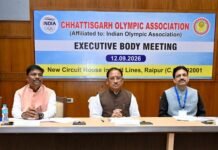40वें नेशनल गेम्स की मेजबानी छत्तीसगढ़ को दिलाने के लिए शासन स्तर पर किए जाएंगे प्रयास CG Olympic Association Executive Body Meeting