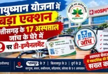 आयुष्मान योजना में बड़ा एक्शन: छत्तीसगढ़ के 17 अस्पताल जांच के घेरे में, 2 पर डी-इम्पैनलमेंट ayushman yojana