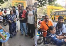 माँ बम्लेश्वरी के दर्शन को जा रहे पदयात्रियों की सेवा में जुटी ‘स्पर्श एक कोशिश’ maa bamleshwari